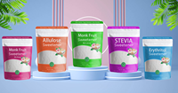 Zero Calorie Erythritol Monniksvrucht Extract Mengsel Voedingsmiddelkwaliteit Monniksvrucht Suiker Vervanger Monniksvrucht Zoetstof Sachets 500g