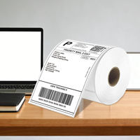 Label Pengiriman Kertas Termal Tahan Air Perekat Sendiri dengan Logo Kustom, Sensitif Panas, Ukuran 4x6 untuk Printer Zebra