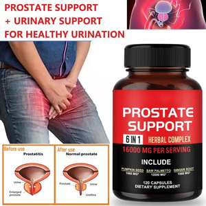 Suplemento Dietético para la Salud de la Próstata Masculina, Complejo Herbal 6 en 1 de 16000 Mg con Semillas de Calabaza y Saw Palmetto en Cápsulas - Product Image 2