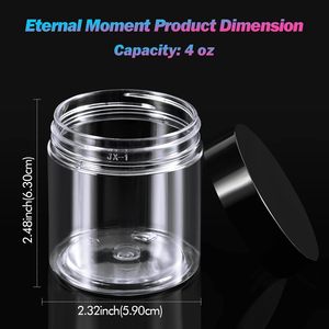 WIDE MOUTH LEAK PROOF 4oz 6oz 8oz 10oz 16oz PET Plastic Cosmetic Storage <b>Containers</b> with Screw Top Lids - Product Image 2