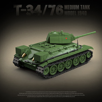 Modelo de Tanque de Batalla Militar de la Segunda Guerra Mundial Quanguan 100276, Set de Construcción y Exhibición, Tanque Mediano Soviético T-34 para Decoración y Estudio
