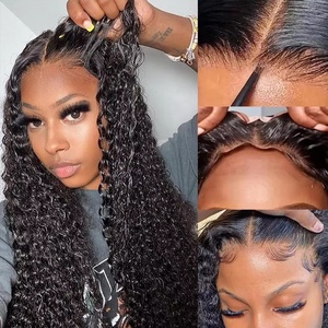 Productos Populares, Peluca de Cabello Humano Virgen Rizado con Encaje 4x4 13x4, Peluca Frontal de Encaje sin Pegamento, Peluca de Cabello Humano Real con Ondas de Agua, Pelucas Frontales de Encaje - Product Image 5