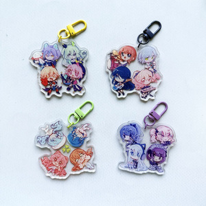 Charmes en acrylique personnalisés Felton Anime, mignons, double face, imprimés en acrylique transparent, avec cordons - Product Image 3