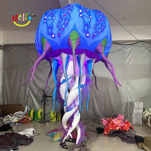 <span class=keywords><strong>Acuario</strong></span> gigante colgante inflable decoración azul luminoso inflable medusas con luz Led - Product Image 5