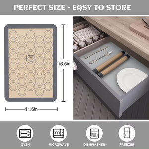 마카롱/패스트리/쿠키를 만들기 쉬운 비 스틱 베이킹 팬 및 롤링을위한 실리콘 라이너 만들기-전문 학년 논스틱 - Product Image 2