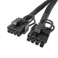 Adaptateur d'alimentation multimédia, 6 broches, femelle à double 8 broches, 18awg, carte mère PCI Express, câble d'extension 3.0, PCIe Riser