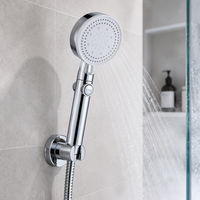 IProSan Pommeau de Douche à Main pour Toilettes en ABS de Haute Qualité, Écologique, 5 Modes, Chromé, avec Triple Sortie d'Eau