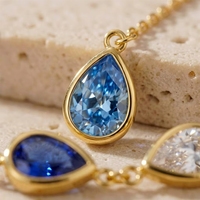 Pulsera Personalizada con Piedras de Nacimiento, 3 Piedras con Corte de Pera, Cadena de Gemas, Chapado en Oro de 18K, Joyería Antideslustre, Regalo para Ella
