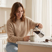 Fonctionnement silencieux, brassage discret, routine matinale, expérience sans bruit, espace de détente au bureau, presse à café personnalisée
