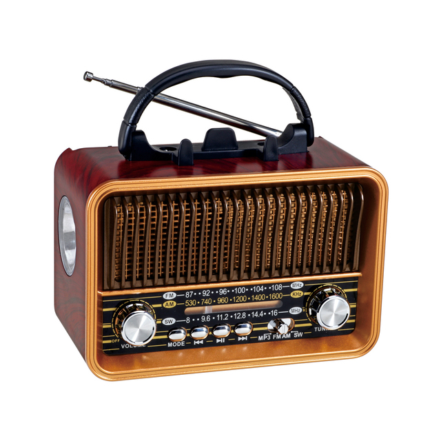 Portable Multiband Radio FM AM SW Radio Bluetooth Speaker with Torch USB TF Card Rechargeable Outdoor Receiver