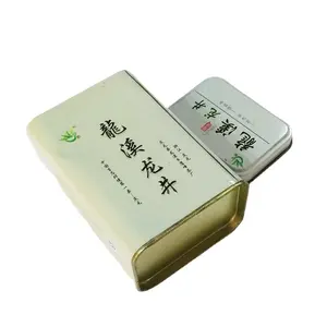Kotak kaleng teh hijau Longjing Cina kustom kualitas makanan