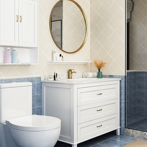 Modern Nordic <b>solid</b> <b>wood</b> bathroom cabinet simple washstand washbasin cabinet combination bathroom basin - Product Image 3