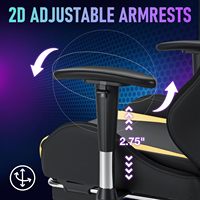 Chaise de jeu ergonomique en cuir PU, directement de l'usine, avec lumières LED, repose-pieds massant, hauteur réglable pour les joueurs et les utilisateurs d'ordinateurs