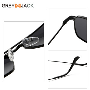 Gafas de Sol Cuadradas Metálicas Unisex Grises Jack, Lentes Polarizadas TAC con Protección UV400 Tipo 3, para Conducir y Uso Casual - Product Image 2