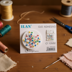 Occhi adesivi Ilan 10 mm colorati per artigianato e cucito - Product Image 2