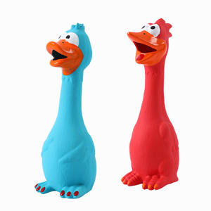Suministro directo de fábrica Squeaker Latex <span class=keywords><strong>Dog</strong></span> <span class=keywords><strong>Toy</strong></span> para masticadores agresivos Juguetes interactivos para perros Forma de pato de pollo Juguetes para mascotas al por mayor - Product Image 6