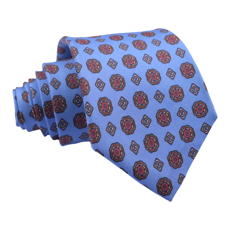 Modello personalizzato di alta qualità da uomo 100% serigrafia 7 pieghe cravatte