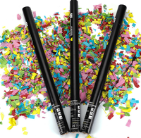 Pistolet à confettis en feuille métallique dorée à 3 têtes pour mariages Mini Cylinder Party Popper en vente
