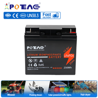 Batterie au lithium LiFePO4 POEAE 12,8 V 20 Ah 1200 cycles, étanche IP67, à décharge profonde, pour remplacement de batterie de camping-car, avec BMS intégré, garantie 3 ans