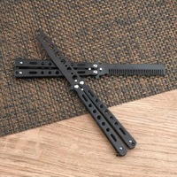 Outil de formation de coiffure pliable et personnalisé, type poche, pour salon et barbier, avec peigne d'entraînement courant et couteau d'entraînement papillon pour hommes