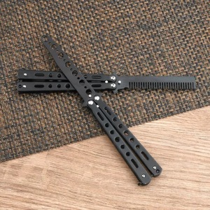 Peine de práctica de peluquería plegable tipo mariposa, herramienta de entrenamiento de moda personalizada de bolsillo para hombres - Product Image 4
