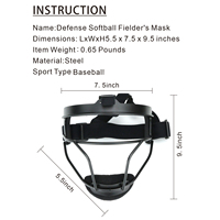 Masque de protection pour le softball, masque de joueur de softball durable, léger et protecteur, visière de protection pour le softball