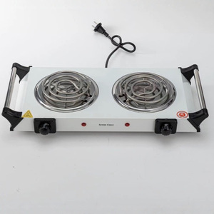 Kompor listrik dua pelat, kompor 2 pembakar Stainless Steel, koil pemanas 2000W kontrol suhu untuk Penggunaan dapur rumah tangga - Product Image 3