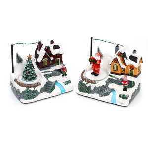 Decoraciones navideñas, adornos musicales luminosos, regalos de Navidad, figuras giratorias de Papá Noel de estilo europeo - Product Image 5