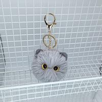 Schattige Kat Bal Pluche Pvc Sleutelhanger Mini Hanger Zachte Sleutelhanger Klauw Machine Prijs Draagtassen Accessoires Geschenken Sleutelhouder