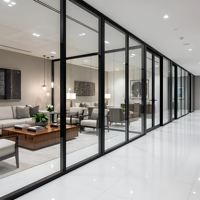 Cloison modulaire de 120 mm de conception classique avec cadre intégré de 50 mm |   Système de verre insonorisant longue durée pour bureaux et centres commerciaux