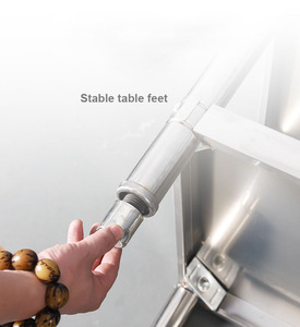 Fabbrica di buona Qualità Direttamente Da Cucina Piano di Lavoro Panca Con Oltre Mensola In Acciaio <span class=keywords><strong>Inox</strong></span> Tavolo di Lavoro - Product Image 2