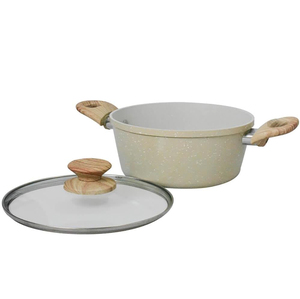 Modern Ceramic Marble Coated 9-Piece Pot <b>Pan</b> Clear Glass Lids Bakelite Handles Non-Stick <b>Induction</b> Ready Oven Safe Cookware Set - Product Image 4