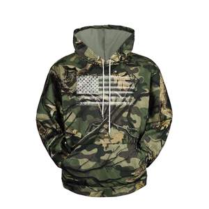 Heavy Duty Men's USA Hoodie Patriotic Print Jersey de bolsillo cosido con doble aguja - Product Image 2