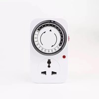 Minuteur mécanique universel 24 heures UE 220V 16A PC+ABS Écologique Multifonction Interrupteur de temporisation 3 broches pour appareils électroménagers