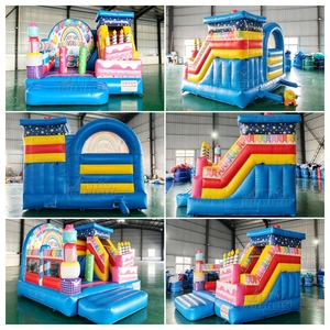 Structure gonflable commerciale combinée avec toboggan et <span class=keywords><strong>château</strong></span> rebondissant <span class=keywords><strong>Joyeux</strong></span> Anniversaire pour la location d'anniversaires d'enfants - Product Image 6