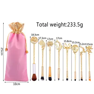 YUE 8 pièces métal pinceau de <span class=keywords><strong>maquillage</strong></span> Game of Thrones luxe poignée voyage ombre à paupières tache Blush <span class=keywords><strong>maquillage</strong></span> pinceau ensemble - Product Image 3