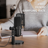 Microphone de diffusion en direct de bureau Type c Usb vers microphone pour téléphone portable Enregistrement sur ordinateur