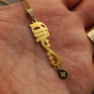 Collier personnalisé en persan farsi Hich, acier inoxydable 316L, pendentif avec lettre de nom, plaqué or 18 carats, cadeau pour elle - Product Image 4
