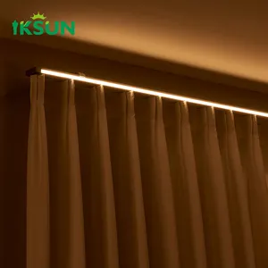Iksun Heavy Duty nhôm LED ánh sáng Rèm theo dõi đường sắt phụ kiện khách sạn điều khiển từ xa LED Curtain theo dõi
