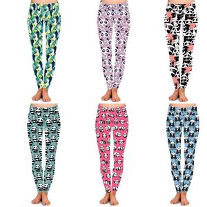 Dropshipping de alta calidad 92% poliéster 8% spandex 230gsm buttery suave <span class=keywords><strong>rosa</strong></span> corazón Panda Leggings - Product Image 1