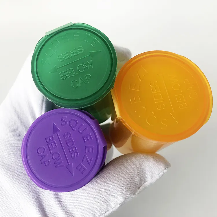 Child Resistant 6/13/19/30/60Dram Plastic Pop Top Bottles Vials  Squeeze Pop Top Tubes Medicine Pill Capsule containers pots