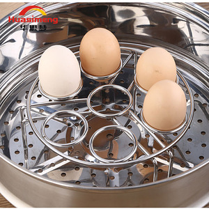 Huasimeng Stainless Steel Egg Steamer With Lid And Handle Kitchen Steaming Tray For Eggs And Vegetables 20cm - Product Image 5