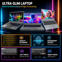 Ordinateur portable personnalisable de 15,6 pouces, processeur Intel Core i7 8550U intégré, 12 Go de RAM, clavier rétroéclairé, batterie 5000 mAh, système d'exploitation Windows 10/11