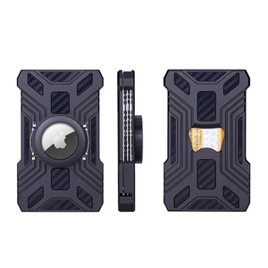 New Design <b>RFID</b> Blocking Carbon Fiber Stainless Steel Minimalist <b>Wallet</b> Compatible with AirTag - Product Image 1