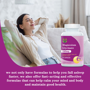 Private Label Magnesium Glycinate Capsules 240MG Supports Healthy Sleep Muscle Relaxation Bone Brain Health <b>Metabolism</b> - Product Image 5