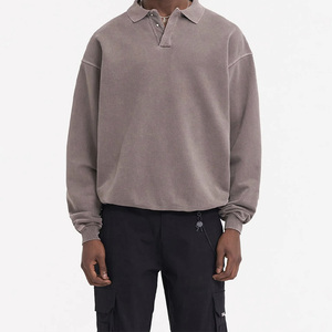 Felpa <span class=keywords><strong>Polo</strong></span> Technics ricamata con cappuccio da <span class=keywords><strong>uomo</strong></span> di lusso personalizzato felpa a collo alto 350gs con stampa in rilievo oversize - Product Image 6