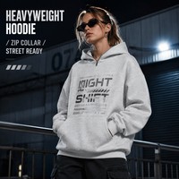 Sweat à capuche oversize en coton mélangé épais 420 GSM, style streetwear urbain, épaules tombantes, impression personnalisée, broderie 3D