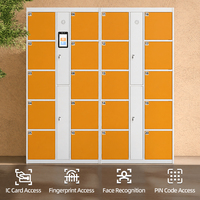 Casilleros Inteligentes para Gimnasios, Gabinete con 20 Casilleros con Cerradura Electrónica Inteligente, Puerta Individual, 3 Pies de Ancho, Digital