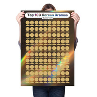 Affiche à lacets personnalisés 100 K-double programme à médaillon, affiche à médaillon coréen de toutes les temps, liste de seau