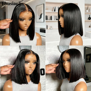 วิกผมบ๊อบแบบมีลูกไม้ด้านหน้าและหนา13x4สำหรับผมมนุษย์แบบสั้นไม่มีกาวสำหรับผมหน้าม้า - Product Image 4